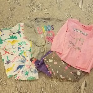 Dinosaur Bundle 2 pjs sets & 1 outfit